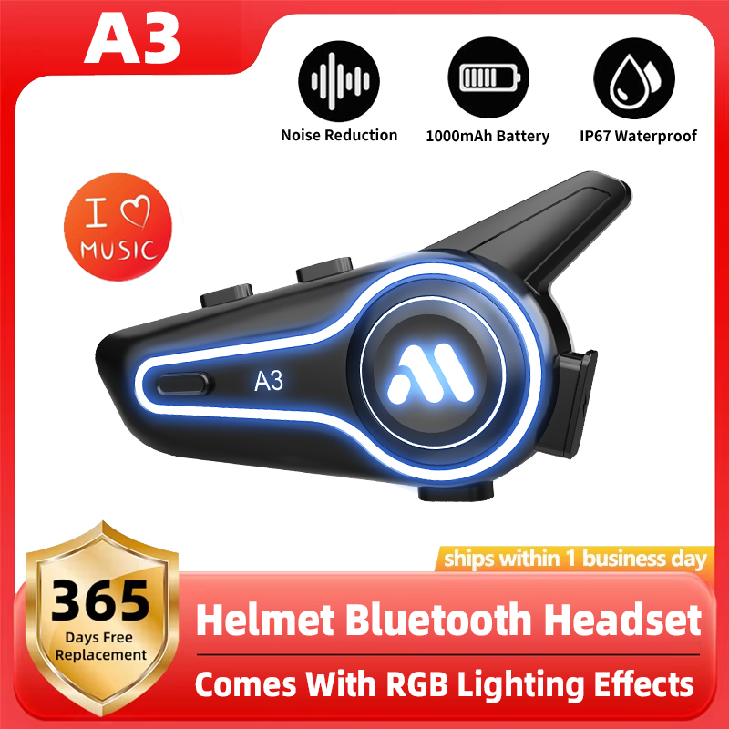 Full Face Motorcycle Helmet With Bluetooth - Nieuwe A3 Motorhelm Bluetooth Headset Ruisonderdrukking