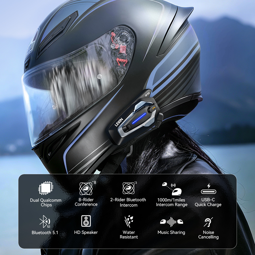 NEW-LEXIN G10 Motorhelm Interc - Full Face Motorcycle Helmet With Bluetooth recensie en prijs